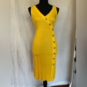 Wild Fable Mustard Asymmetrical Sun Dress Size XS